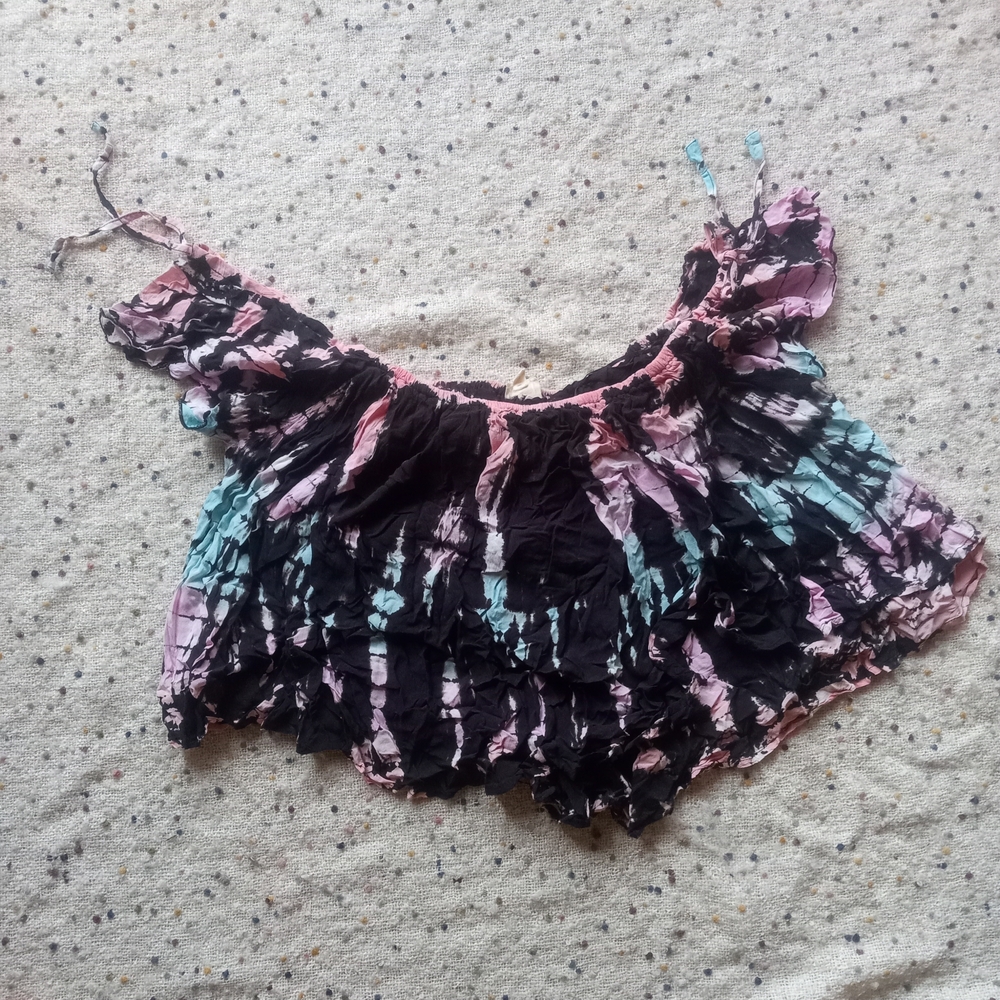 Surf Gypsy Tie Dye Off the Shoulder Crop Top